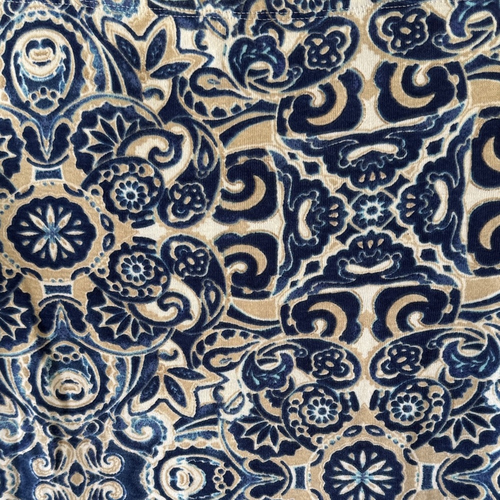Chico's Navy and White Patterned Boatneck 3/4 Sleeve Top - Picture 3 of 7